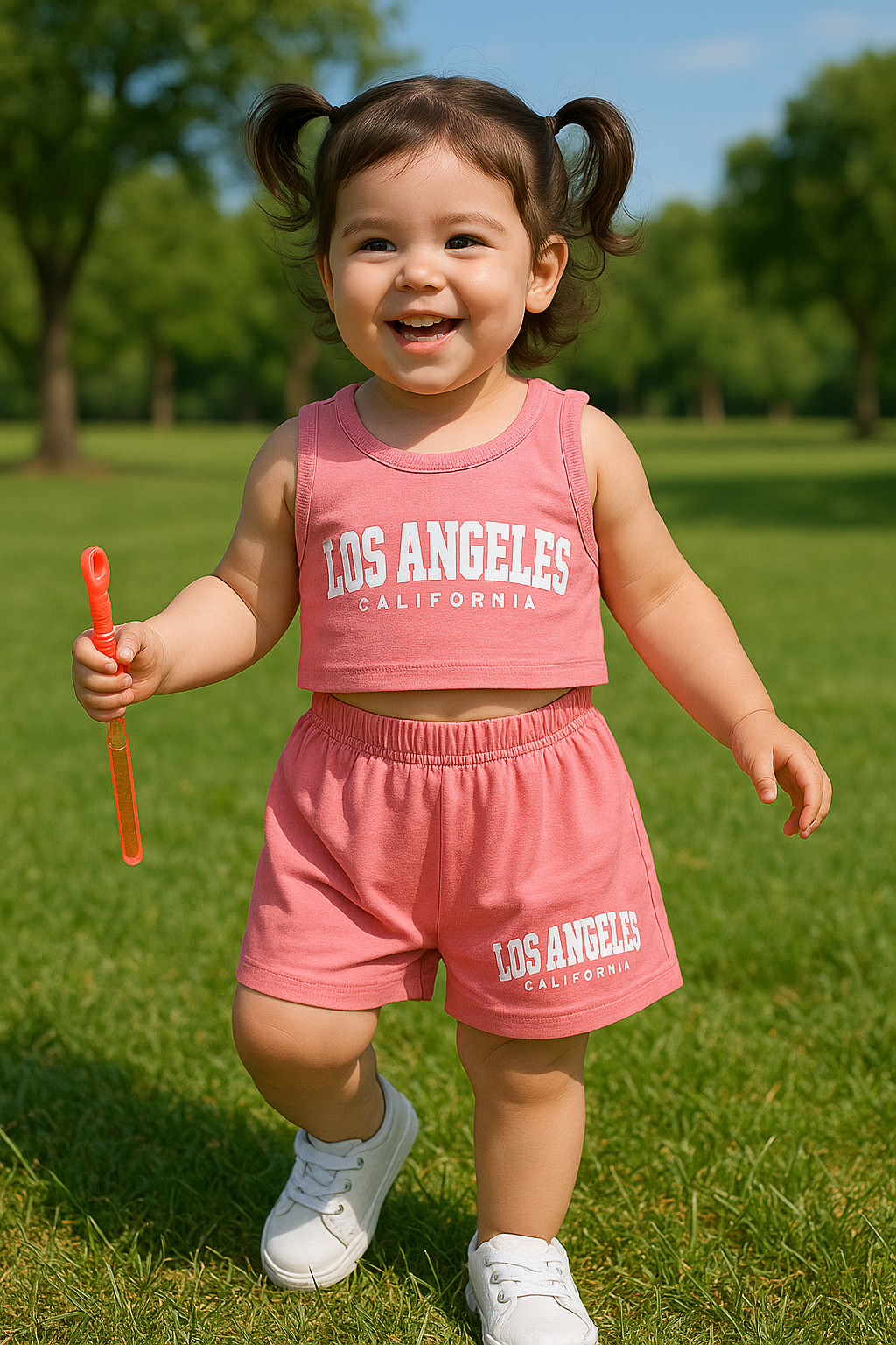 Pink LA shorts Set