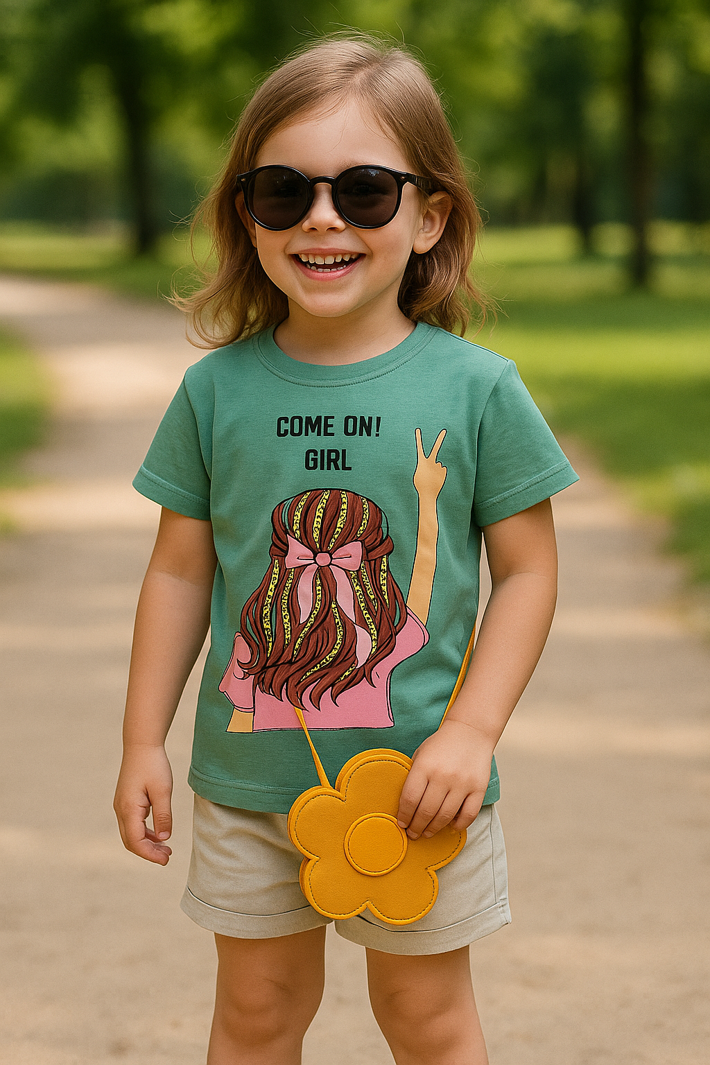 Come On Girl Green T shirt