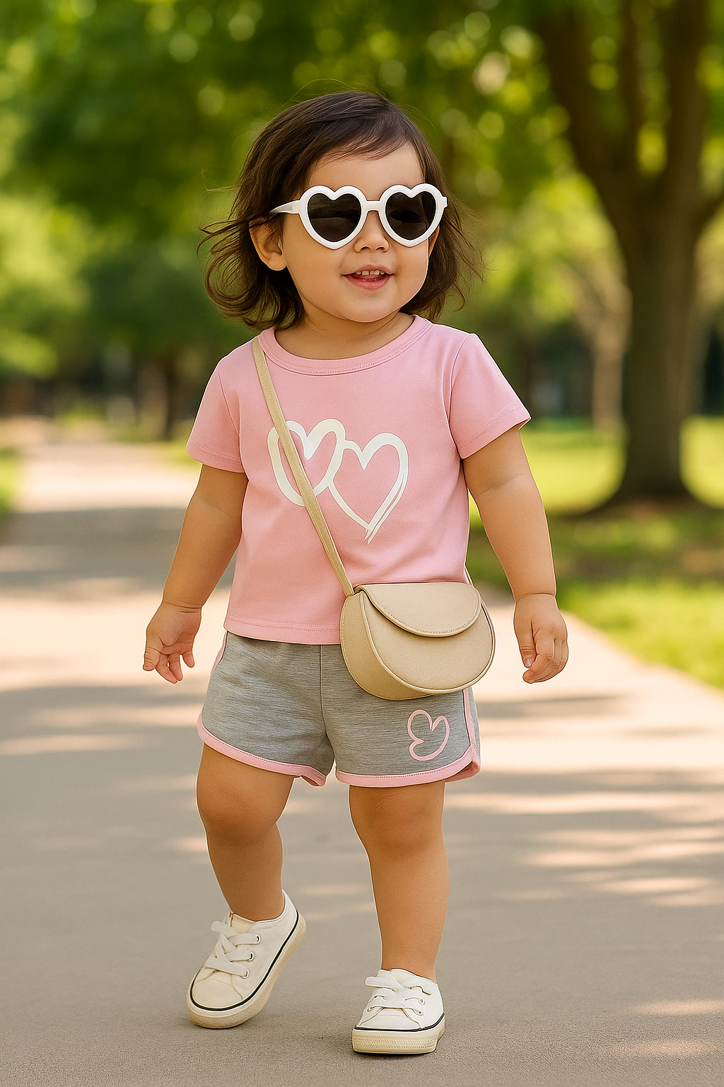 Pink Heart Short set