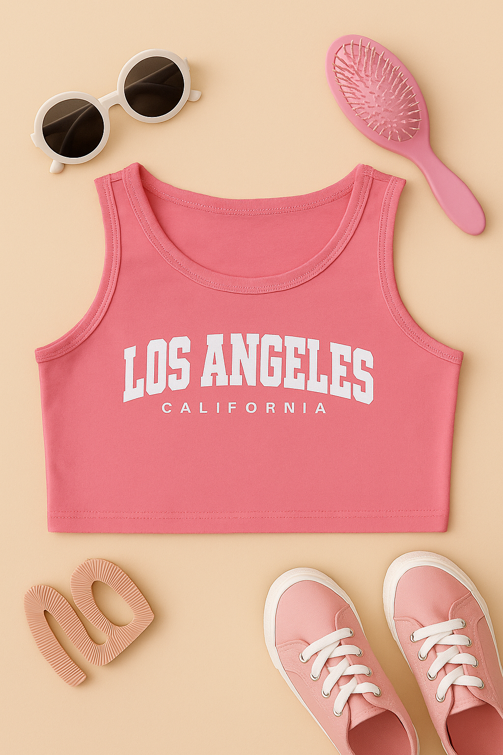 Pink LA shorts Set