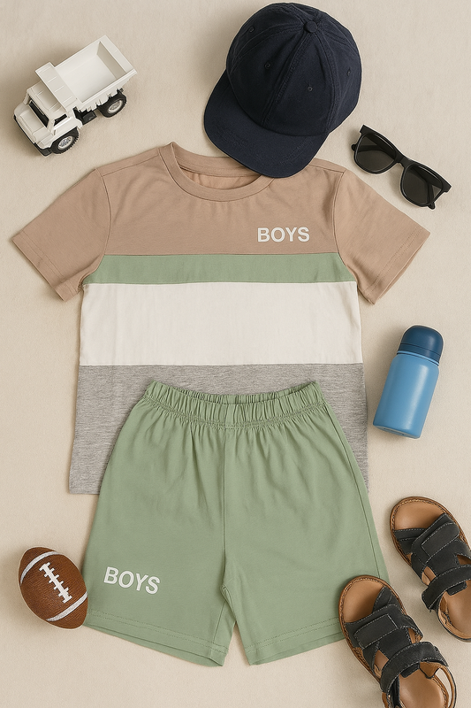 Earthy Boys Shorts Set