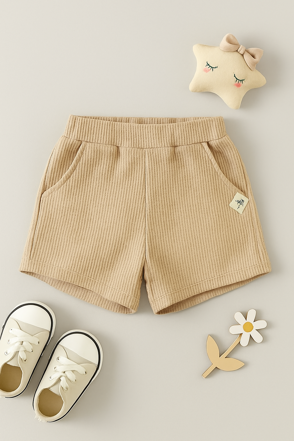 Beige Boys Shorts