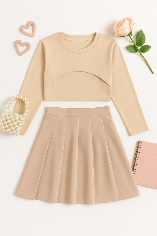 Beige T and Skirt