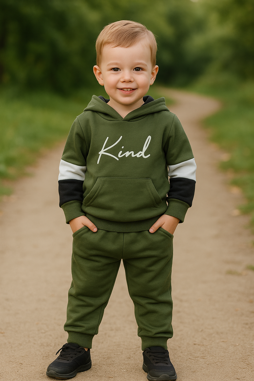 Green & Black hoodie set