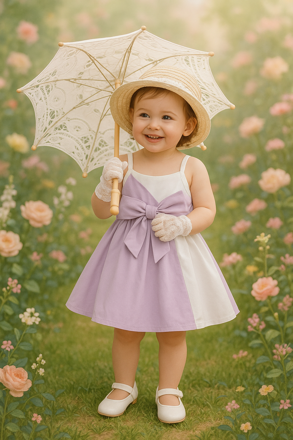 Lilac and White Dress