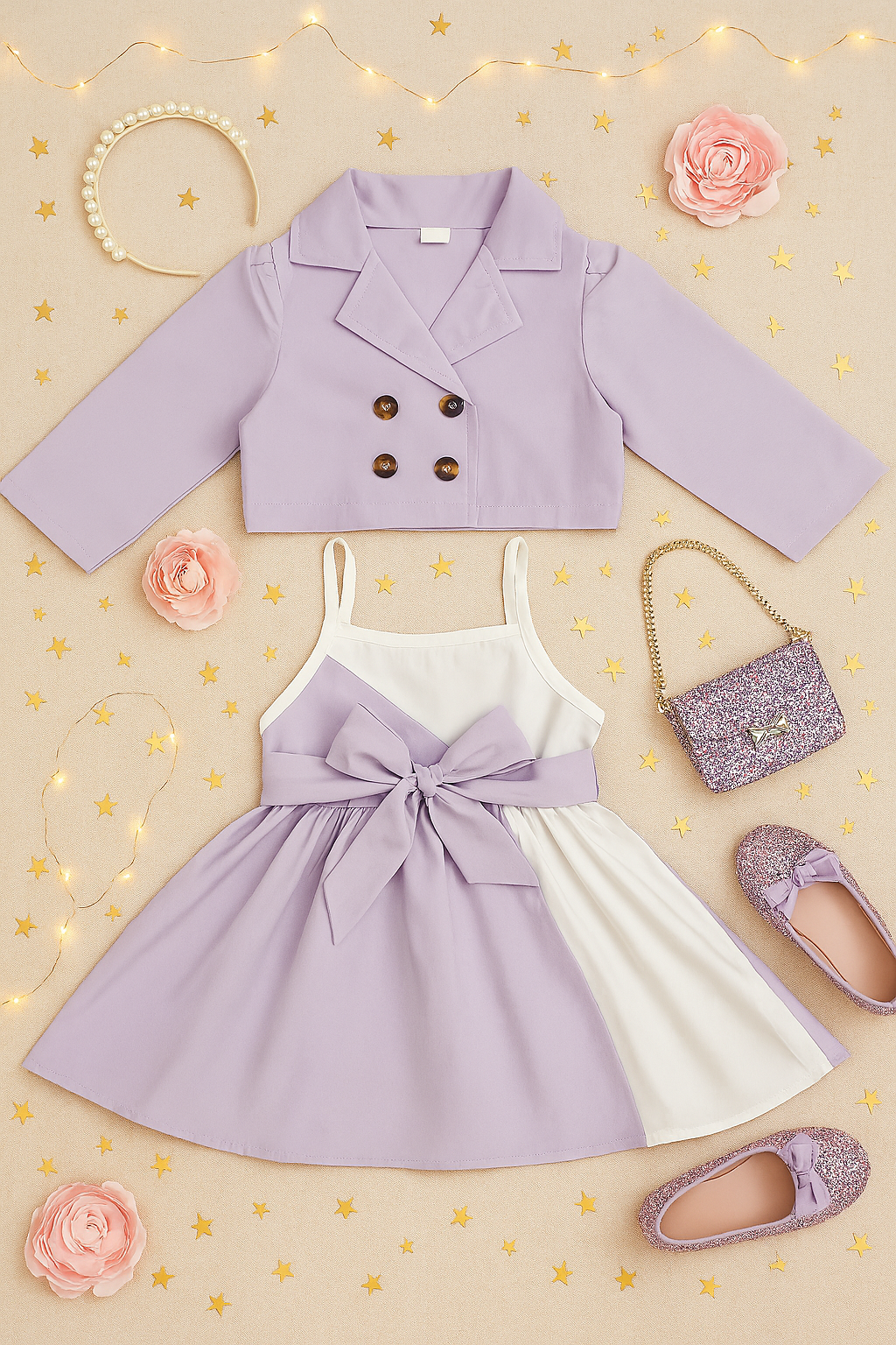 Lilac and White Dress