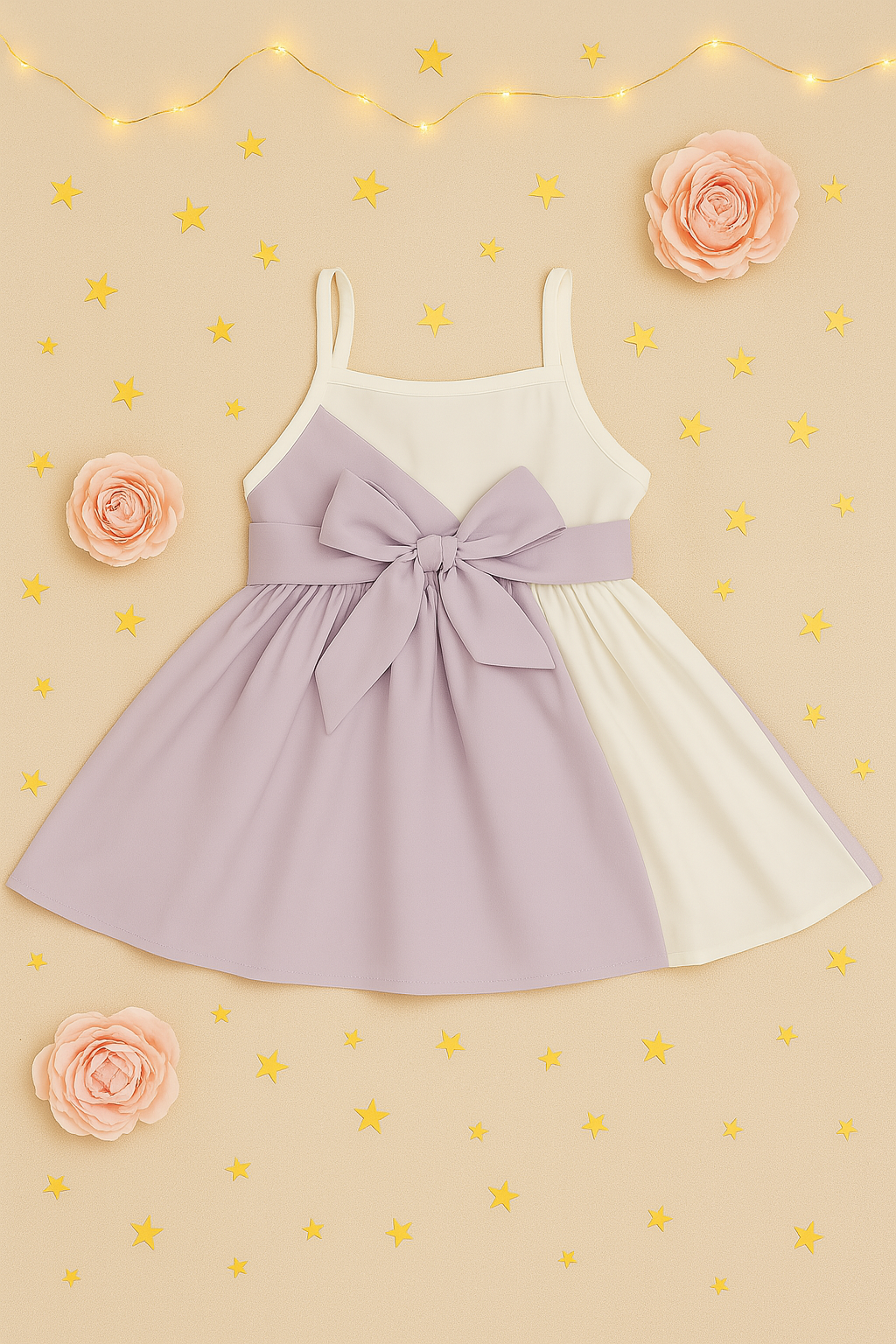Lilac and White Dress