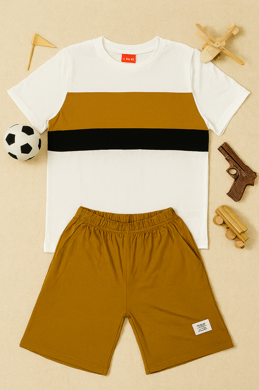 Rust Stripes Short set